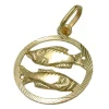 Anhänger 15mm Sternzeichen Fische aus 375 Gold Gelbgold Goldanhänger