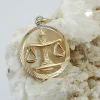 Anhänger 15mm Sternzeichen Waage aus 375 Gold Gelbgold Goldanhänger