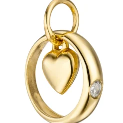 Anhänger 2,7mm Taufanhänger Taufring mit Herzchen Zirkonia 333 Gold Gelbgold