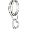 Anhänger 3,1mm Taufanhänger Taufring mit Herz Herzchen weiße Zirkonia 925 Silber