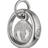 Anhänger 2,7mm Taufring Füße Babyfüße mit Zirkonia 925 Silber teilmattiert