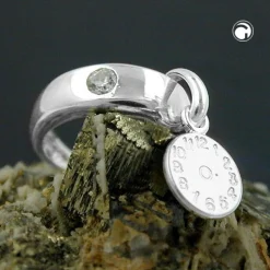 Anhänger 12mm Taufring Geburtsuhr aus echtem 925 Sterlingsilber für Kinder