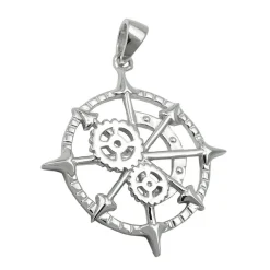 Anhänger nautisches Messgerät Seefahrt Navigation 22mm 925 Silber rhodiniert