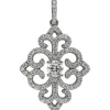 Anhänger Ornament mit 89 Zirkonia 925 Silber rhodiniert 28,9x21,7mm Halsschmuck
