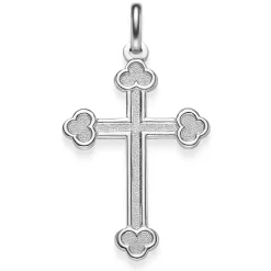 Anhänger Orthodoxes Kreuz 35x20,5mm 585 Gold Weißgold Kleeblatt-Kreuz