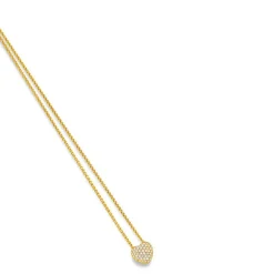 Anhänger Pavé Herz mit weißen Diamanten 0.70 ct 750 Gold Gelbgold
