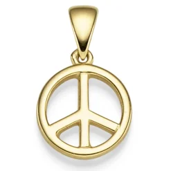Anhänger Peace Frieden 16,5x10mm aus 585 Gold Gelbgold glänzend