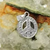 Anhänger Peace-Zeichen mit Zirkonia 14,5x12x3mm aus 925 Silber rhodiniert
