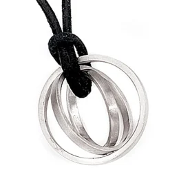 Anhänger, 3 Ringe, Kreise, Durchmesser 19,9mm, 950 Platin, für Damen