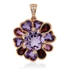 Anhänger 750 Rotgold 11 Granate 9,5ct rot 14 Brillanten 0,1ct TW-PI 27,8x19,7mm
