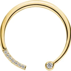 Anhänger rund Ø 26,9mm aus 585 Gold Gelbgold mit 8 Diamanten Brillanten W-Si