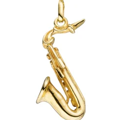 Anhänger Saxophon Saxofon aus 925 Silber vergoldet 26x11,6mm Halsschmuck