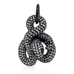 Anhänger Schlange aus 750 Weißgold 2 Tsavorithe 0,05ct grün mit Brillanten