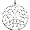 Anhänger Silberanhänger mit Muster Blume Kreis mit Netz 925 Silber rund