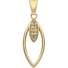 Anhänger spitzoval aus 333 Gold Gelbgold mit 12 Zirkonia 20,7x8,2mm glänzend