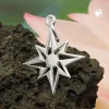 Anhänger Stern Windrose 14mm aus 925 Silber glänzend schlicht