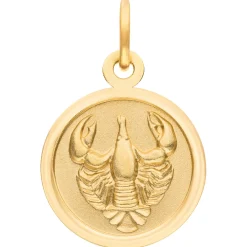 Anhänger Sternzeichen Krebs aus 333 Gold Gelbgold mattiert rund Ø 12mm
