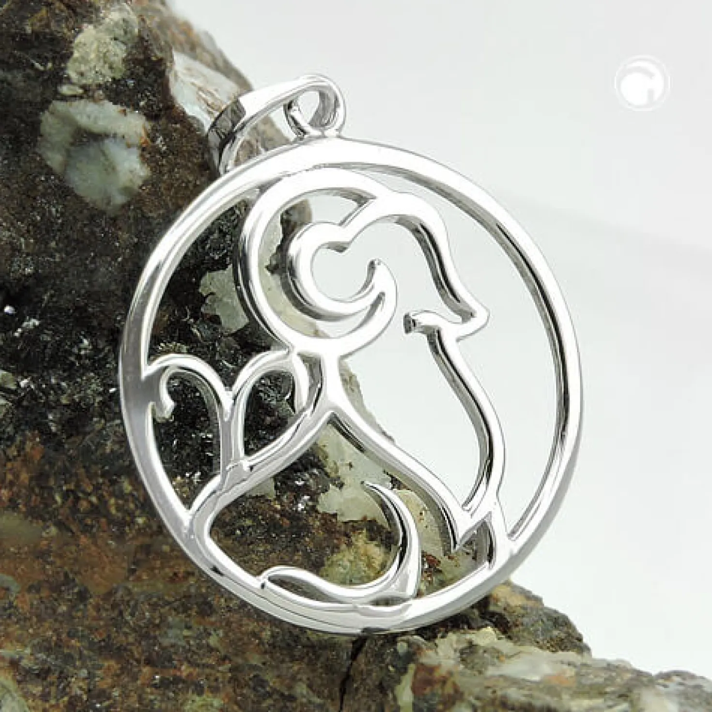 Anhänger Sternzeichen Widder 21mm aus 925 Silber rhodiniert glänzend