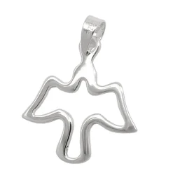 Anhänger stilisierte Taube Silhouette 19x18mm aus 925 Silber glänzend