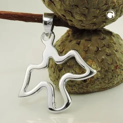Anhänger stilisierte Taube Silhouette 19x18mm aus 925 Silber glänzend