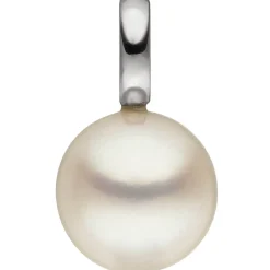 Anhänger Süßwasser Perle 8,5-9mm creme-weiß 585 Gold Weißgold schlicht Damen
