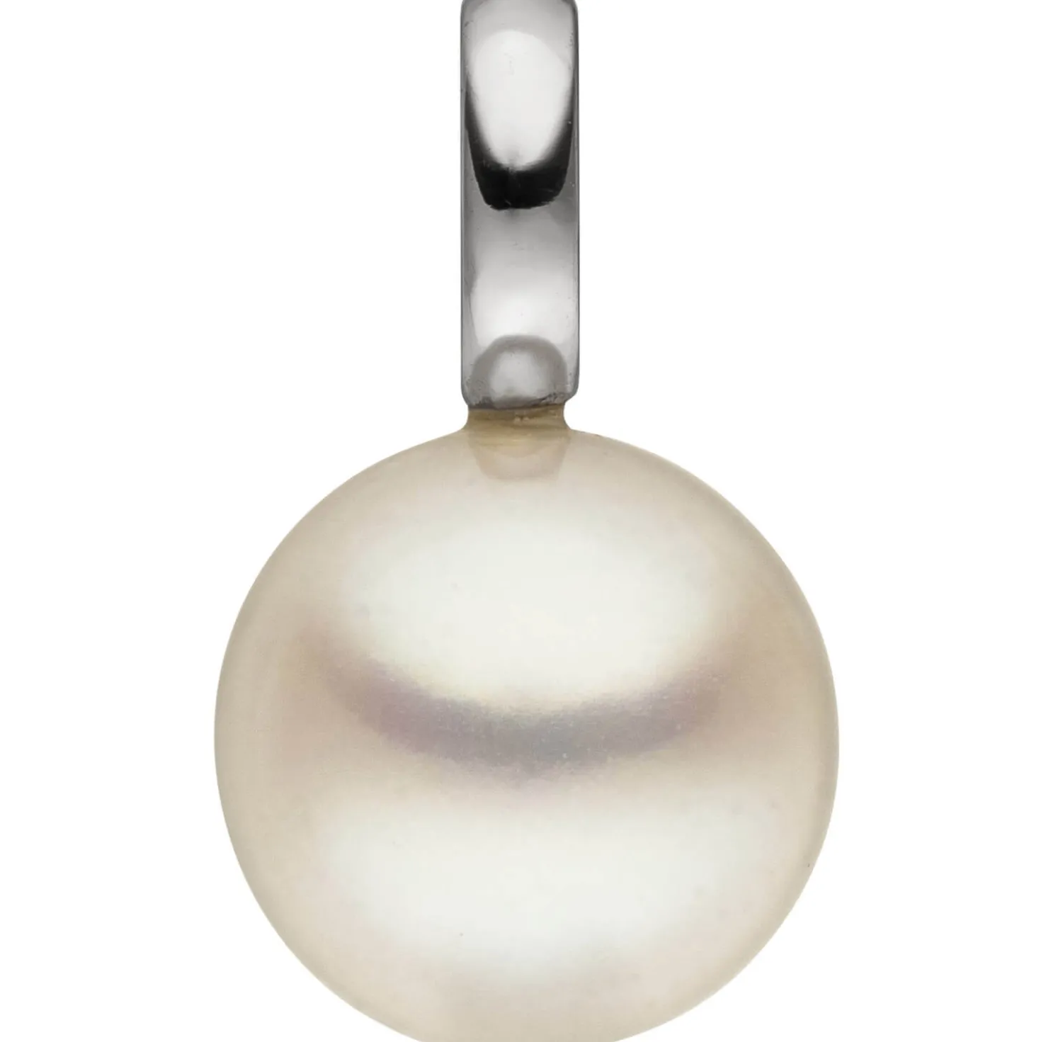 Anhänger Süßwasser Perle 8,5-9mm creme-weiß 585 Gold Weißgold schlicht Damen