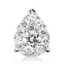 Anhänger Tropfen aus 750 Weißgold 12 Brillanten 0,38ct F-VSI 9,1x6,7mm