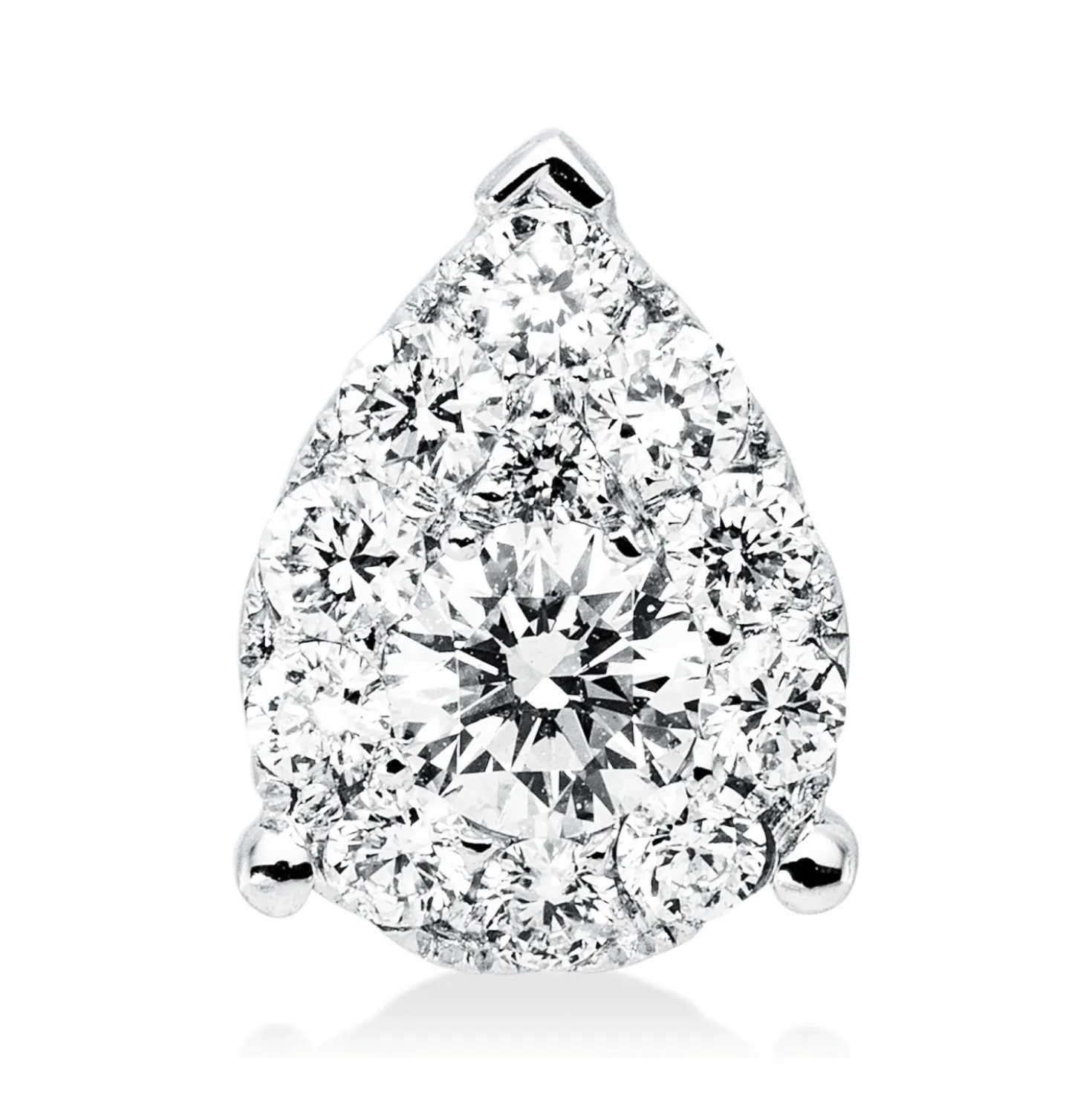 Anhänger Tropfen aus 750 Weißgold 12 Brillanten 0,38ct F-VSI 9,1x6,7mm