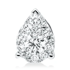 Anhänger Tropfen aus 750 Weißgold 12 Brillanten 0,26ct F-VSI 8x5,8mm