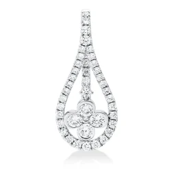 Anhänger Tropfen aus 750 Weißgold 43 Brillanten 0,62ct TW-SI 23,2x10mm