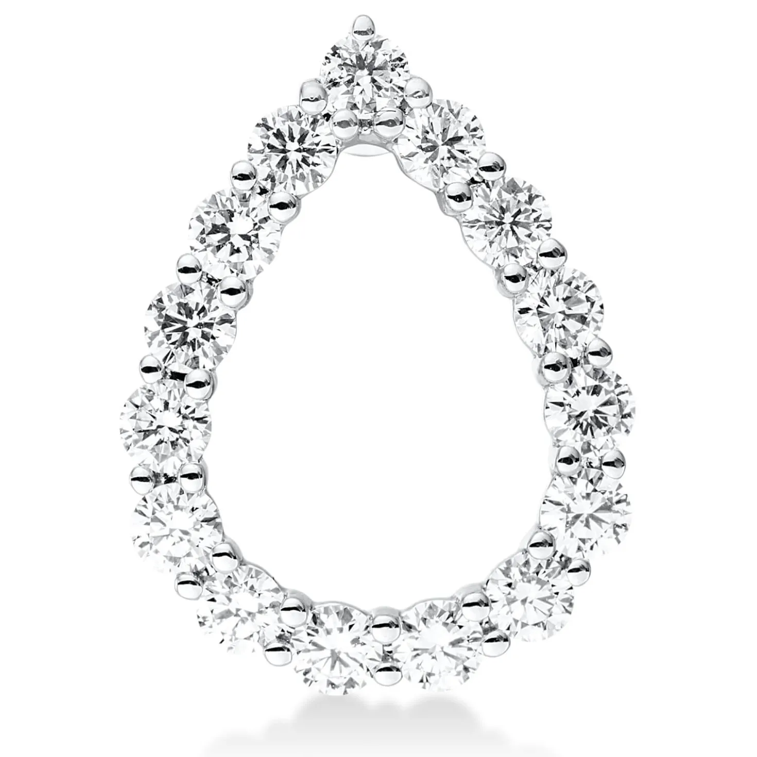 Anhänger Tropfen aus 750 Weißgold 15 Brillanten 0,75ct TW-SI 17,5x13,1mm