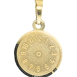 Anhänger Uhr Taufuhr ohne Zeiger aus 333 Gold Gelbgold für Kinder
