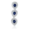 Anhänger 750 Weißgold 3 Saphire 1,18ct blau 93 Brillanten 0,93ct TW-SI 33,9x9,5mm