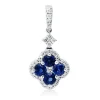 Anhänger 750 Weißgold 4 Saphire 1,1ct blau 40 Brillanten 0,29ct TW-SI 24,5x12,3mm