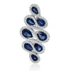 Anhänger 750 Weißgold 8 Saphire 4,04ct blau 121 Brillanten 0,53ct TW-SI 34,7x17mm