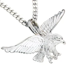 Anhänger 38,4x20,1mm Adler aus 925 Echt Silber Silberanhänger Halsschmuck