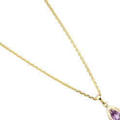 Anhänger 7,7x13,9mm Amethyst hellviolett Tropfen spitzoval 333 Gold Gelbgold