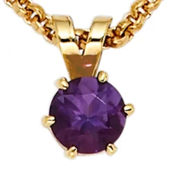 Anhänger 5,8x9,1mm Amethyst lila violett & 585 Gold Gelbgold Halsschmuck Damen