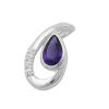 Anhänger 18x10mm Amethyst Zirkonia lila violett 925 Silber Silberanhänger Damen