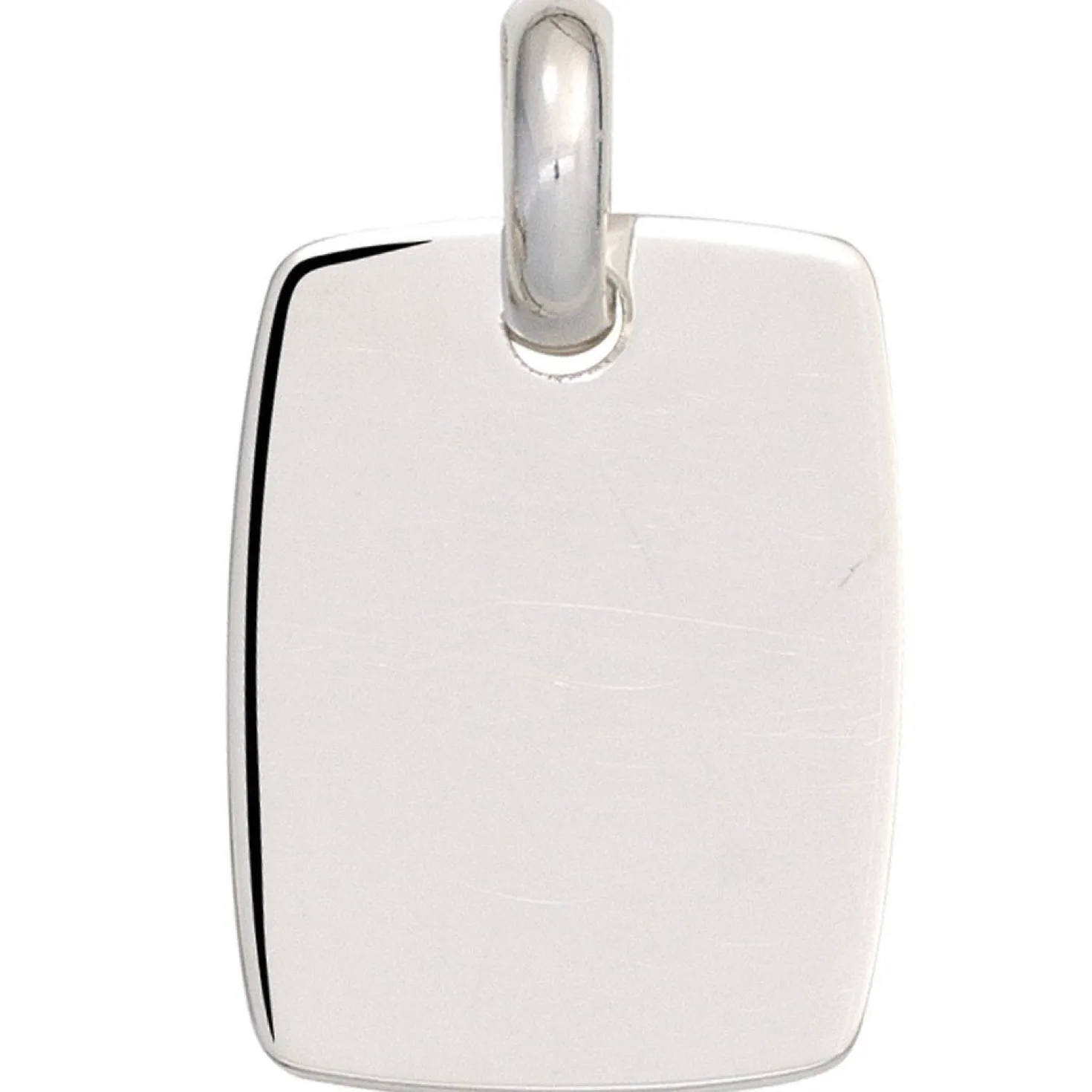 Anhänger 19,3x25,2mm Amulett Gravur Gravurplatte Viereck 925 Silber Herren