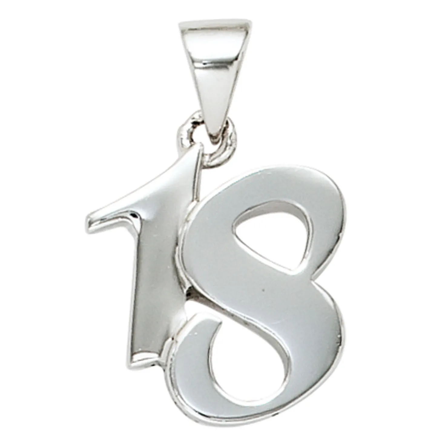 Anhänger 12,6x15,3mm 18 aus echtem 925 Silber massiv rhodiniert Damen