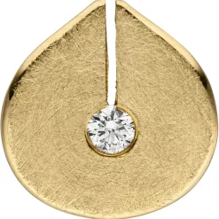 Anhänger 10,9x11,4mm aus 585 Gold Gelbgold mit Diamant Brillant 0,06 ct W/si