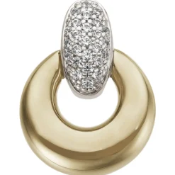 Anhänger 12,5x16,8mm aus 585 Gold Gelbgold & Weißgold 25 Brillanten 0,12ct