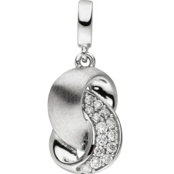 Anhänger 7,4x12,3mm aus 585 Gold Weißgold mit 14 Diamanten 0,08 Ct