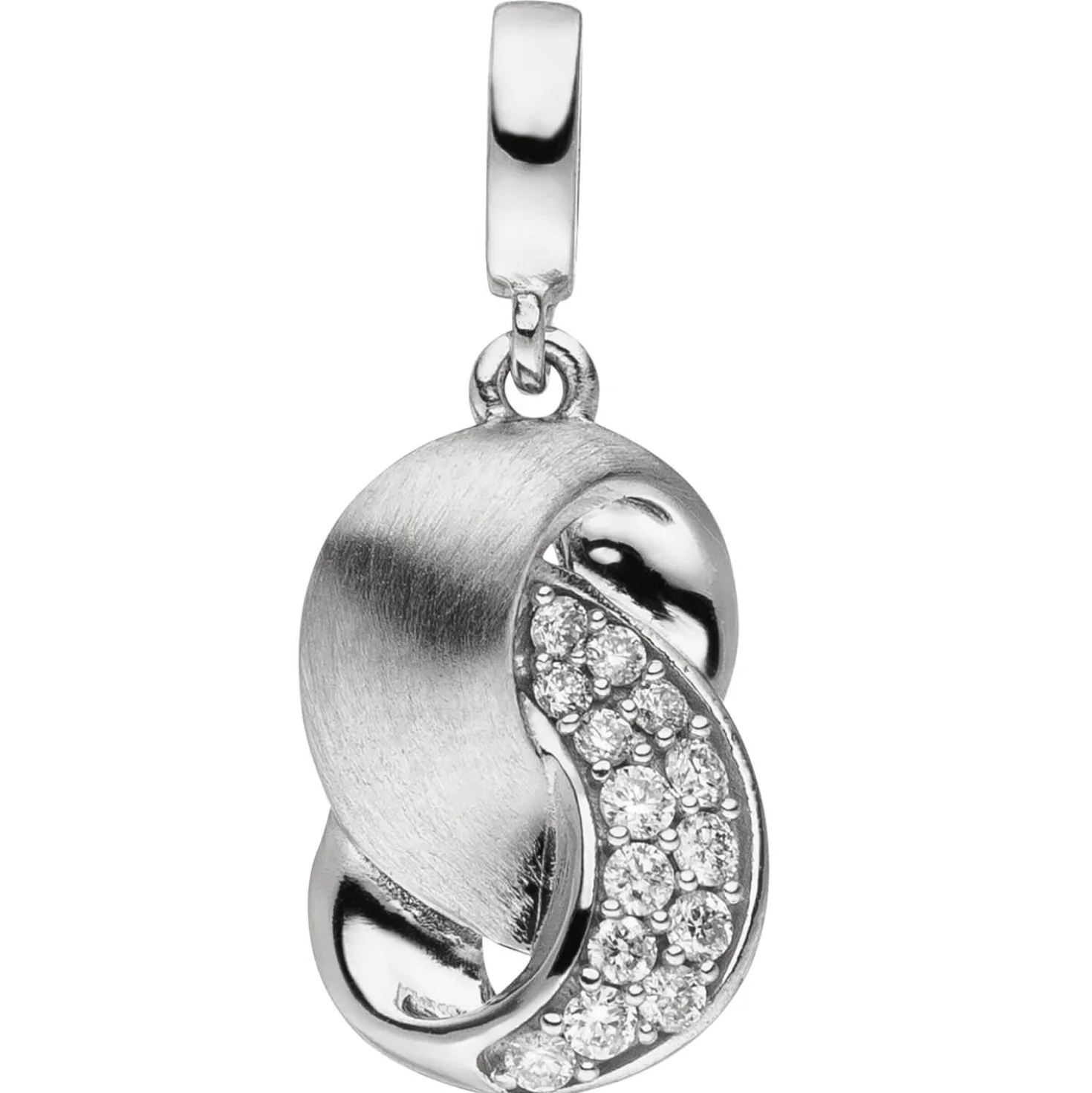 Anhänger 7,4x12,3mm aus 585 Gold Weißgold mit 14 Diamanten 0,08 Ct