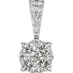 Anhänger 6,4x13,9mm aus 585 Gold Weißgold mit 18 Diamanten 0,36 Ct