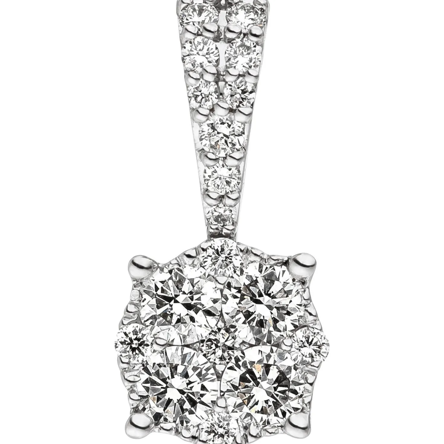 Anhänger 6,4x13,9mm aus 585 Gold Weißgold mit 18 Diamanten 0,36 Ct