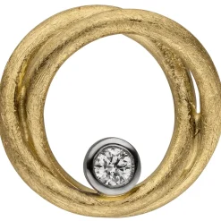 Anhänger 15,9x15,2mm aus 2 Kreisen 585 Gold Gelbgold Diamant 0,07 Ct rund
