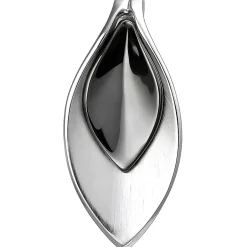 Anhänger 16x34,2mm aus 925 Silber Blatt bicolor & schwarz teilrhodiniert