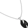 Anhänger 12x23,9mm aus 925 Silber Edelstein Onyx oval glatt glänzend Damen